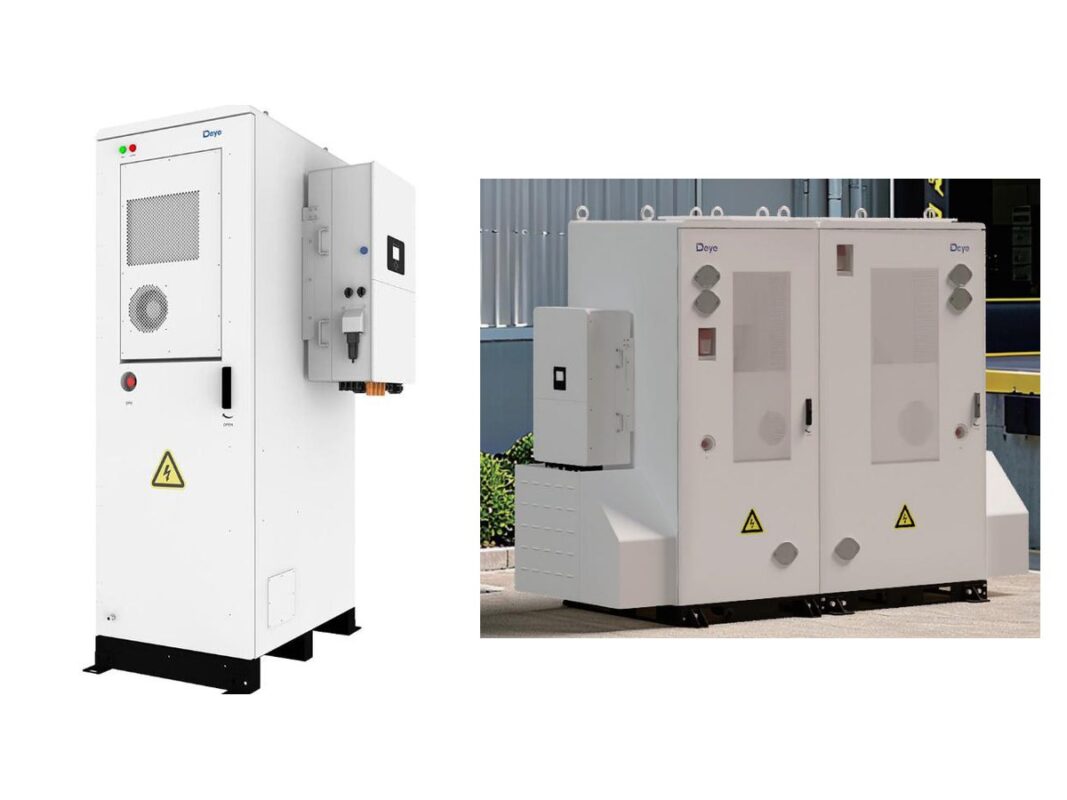 Deye accukast GE-F60 met omvormer en buitenkast GE-F240 van 240 kWh